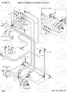 3030 MAIN HYDRAULIC PIPING 1(PILOT) HSL650-7A, Hyundai