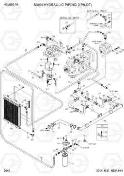 3040 MAIN HYDRAULIC PIPING 2(PILOT) HSL650-7A, Hyundai