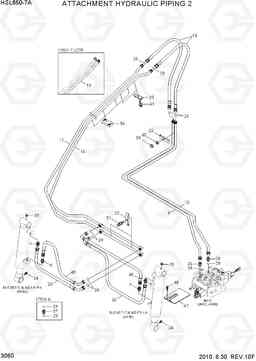 3060 ATTACHMENT HYDRAULIC PIPING 2 HSL650-7A, Hyundai