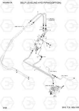 3100 SELF LEVELING HYD PIPING(OPTION) HSL650-7A, Hyundai