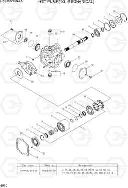 4010 HST PUMP(1/3, MECHANICAL) HSL650-7A, Hyundai