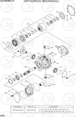 4030 HST PUMP(3/3, MECHANICAL) HSL650-7A, Hyundai