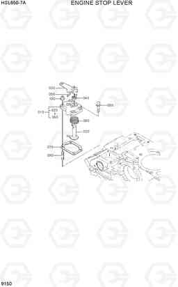 9150 ENGINE STOP LEVER HSL650-7A, Hyundai