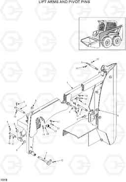 1019 LIFT ARMS AND PIVOT PINS HSL600T/680T, Hyundai