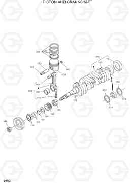 9102 PISTON AND CRANKSHAFT HSL600T/680T, Hyundai