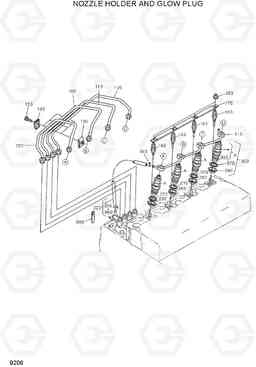 9206 NOZZLE HOLDER AND GLOW PLUG HSL600T/680T, Hyundai