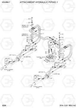 3030 ATTACHMENT HYDRAULIC PIPING 1 HSL850-7, Hyundai