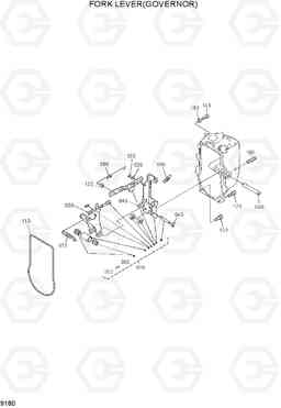 9180 FORK LEVER(GOVERNOR) HSL850-7, Hyundai