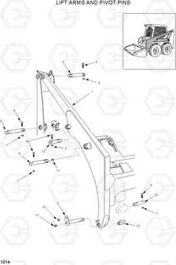 1014 LIFT ARMS AND PIVOT PINS HSL800T, Hyundai