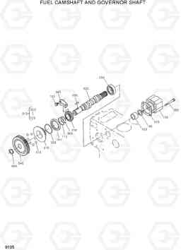 9105 FUEL CAMSHAFT AND GOVERNOR SHAFT HSL800T, Hyundai