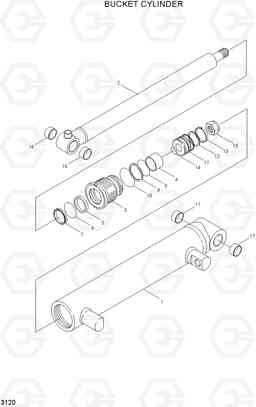 3120 BUCKET CYLINDER HSL810, Hyundai