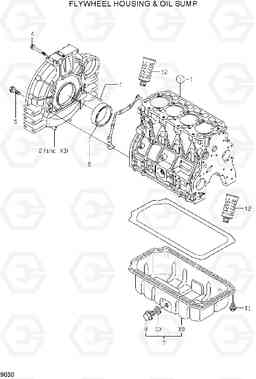 9030 FLYWHEEL HOUSING & OIL SUMP HSL810, Hyundai