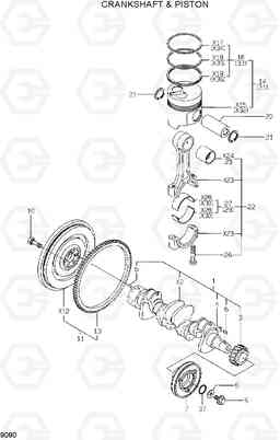 9080 CRANKSHAFT & PISTON HSL810, Hyundai