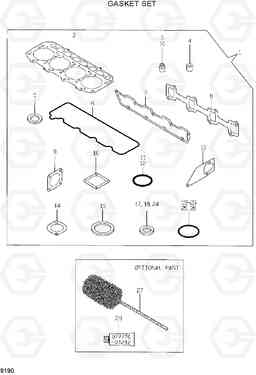 9190 GASKET SET HSL810, Hyundai