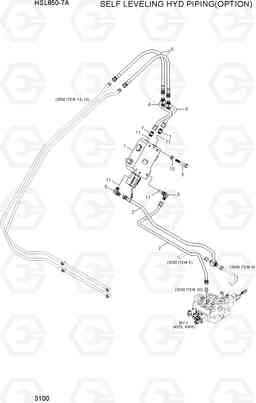 3100 SELF LEVELING HYD PIPING(OPTION) HSL850-7A, Hyundai