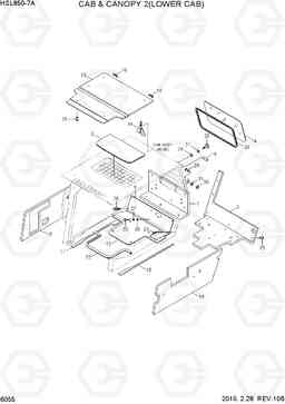 6055 CAB & CANOPY 2(LOWER CAB) HSL850-7A, Hyundai