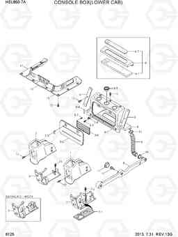 6125 CONSOLE BOX(LOWER CAB) HSL850-7A, Hyundai