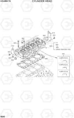 9040 CYLINDER HEAD HSL850-7A, Hyundai