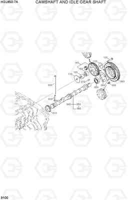 9100 CAMSHAFT AND IDLE GEAR SHAFT HSL850-7A, Hyundai