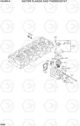 9290 WATER FLANGE AND THERMOSTAT HSL850-7A, Hyundai