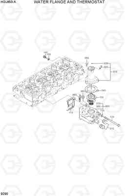 9290 WATER FLANGE AND THERMOSTAT HSL850-7A, Hyundai