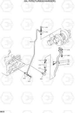 9610 OIL PIPE(TURBOCHARGER) HSL960T, Hyundai