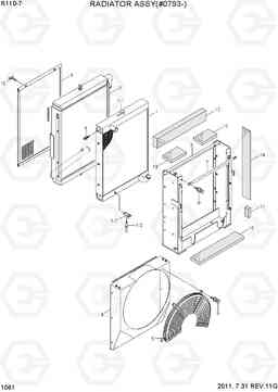 1061 RADIATOR ASSY(#0793-) R110-7, Hyundai