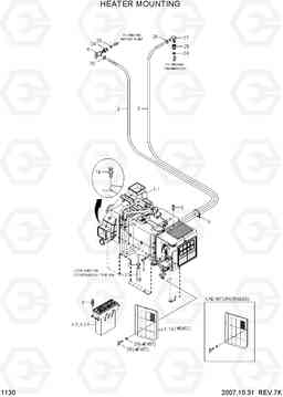 1130 HEATER MOUNTING R110-7, Hyundai