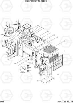 1140 HEATER UNIT(-#0223) R110-7, Hyundai