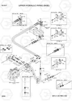 3030 UPPER HYDRAULIC PIPING(BASE) R110-7, Hyundai