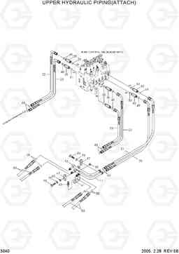 3040 UPPER HYDRAULIC PIPING(ATTACH) R110-7, Hyundai