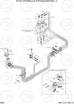 3060 PILOT HYDRAULIC PIPING(CONTROL 1) R110-7, Hyundai
