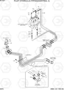 3070 PILOT HYDRAULIC PIPING(CONTROL 2) R110-7, Hyundai