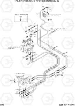 3080 PILOT HYDRAULIC PIPING(CONTROL 3) R110-7, Hyundai