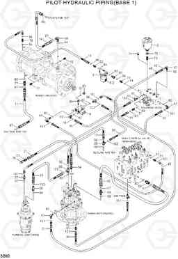 3090 PILOT HYDRAULIC PIPING(BASE 1) R110-7, Hyundai