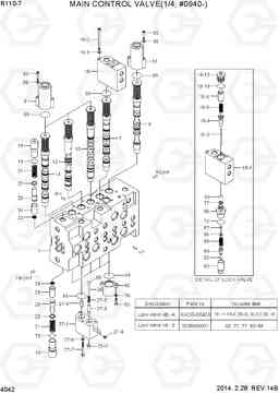 4042 MAIN CONTROL VALVE(1/4, 2-BLOCK, #0940-) R110-7, Hyundai