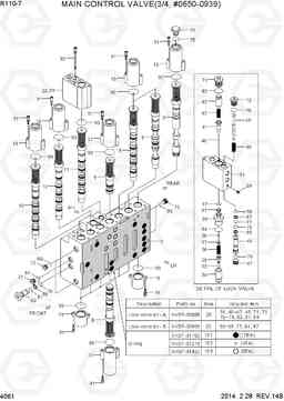 4061 MAIN CONTROL VALVE(3/4,2-BLOCK,#650-939) R110-7, Hyundai