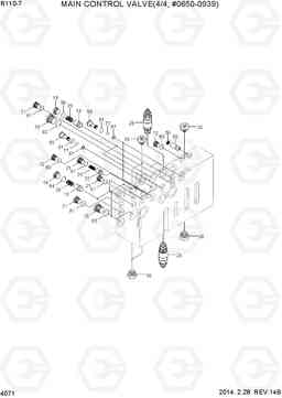 4071 MAIN CONTROL VALVE(4/4,2-BLOCK,#650-939) R110-7, Hyundai