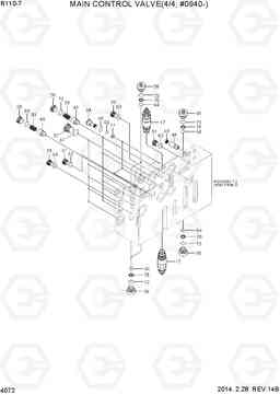 4072 MAIN CONTROL VALVE(4/4, 2-BLOCK, #0940-) R110-7, Hyundai