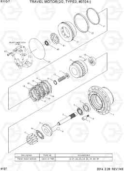 4137 TRAVEL MOTOR(2/2, TYPE 3, #0704-) R110-7, Hyundai