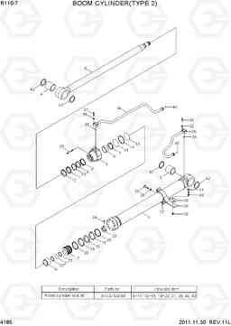 4185 BOOM CYLINDER(TYPE 2) R110-7, Hyundai