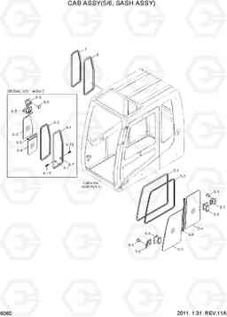 6060 CAB ASSY(5/6, SASH ASSY) R110-7, Hyundai