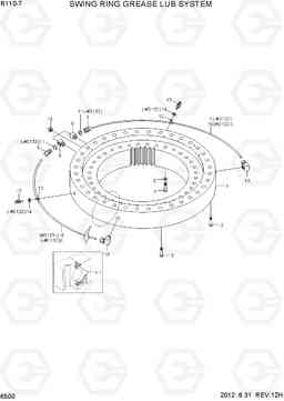 6500 SWING RING GREASE LUB SYSTEM R110-7, Hyundai