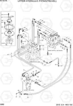 3050 UPPER HYDRAULIC PIPING(TRAVEL) R110-7A, Hyundai