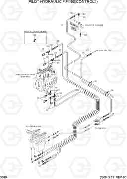 3080 PILOT HYDRAULIC PIPING(CONTROL 2) R110-7A, Hyundai