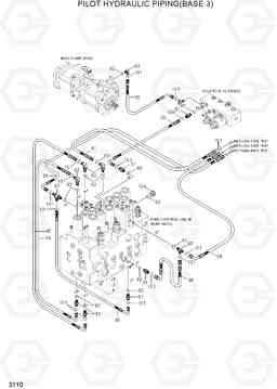 3110 PILOT HYDRAULIC PIPING(BASE 3) R110-7A, Hyundai