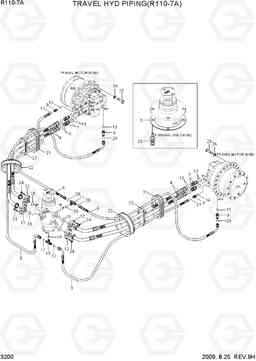 3200 TRAVEL HYD PIPING(R110-7A) R110-7A, Hyundai