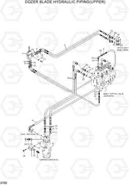 3700 DOZER BLADE HYDRAULIC PIPING(UPPER) R110-7A, Hyundai