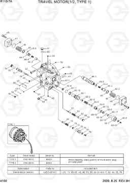 4100 TRAVEL MOTOR(1/2, TYPE 1) R110-7A, Hyundai