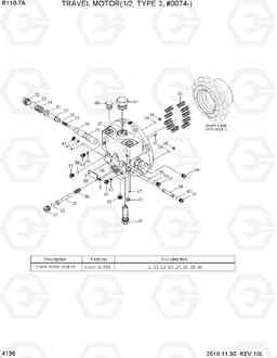 4136 TRAVEL MOTOR(1/2, TYPE 3,  #0074-) R110-7A, Hyundai